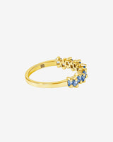 Suzanne Kalan Princess Midi Light Blue Sapphire Half Band in 18k yellow gold