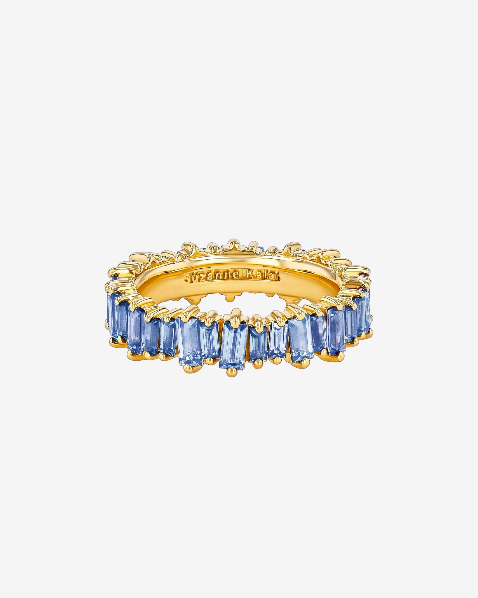 Suzanne Kalan Bold Light Blue Sapphire Eternity Band in 18k yellow gold