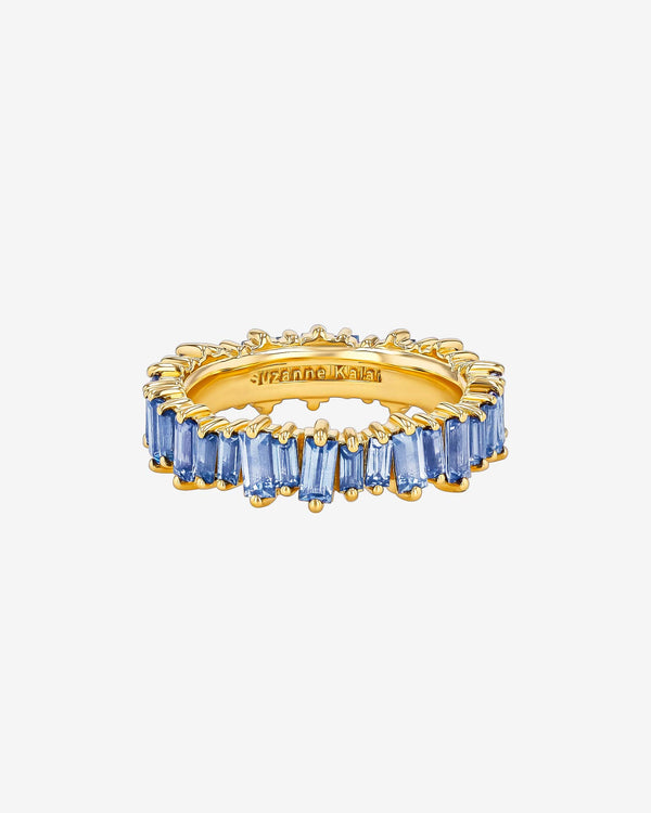 Suzanne Kalan Bold Light Blue Sapphire Eternity Band in 18k yellow gold