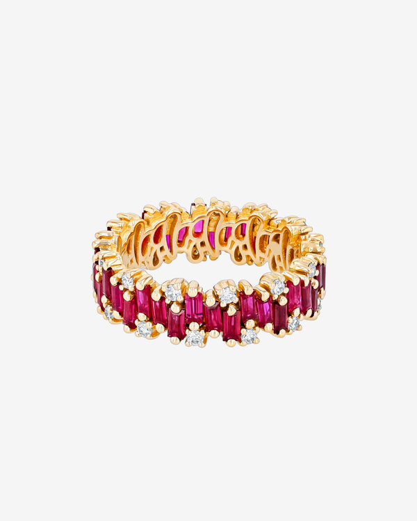 Suzanne Kalan Shimmer Alaia Ruby Eternity Band in 18k yellow gold