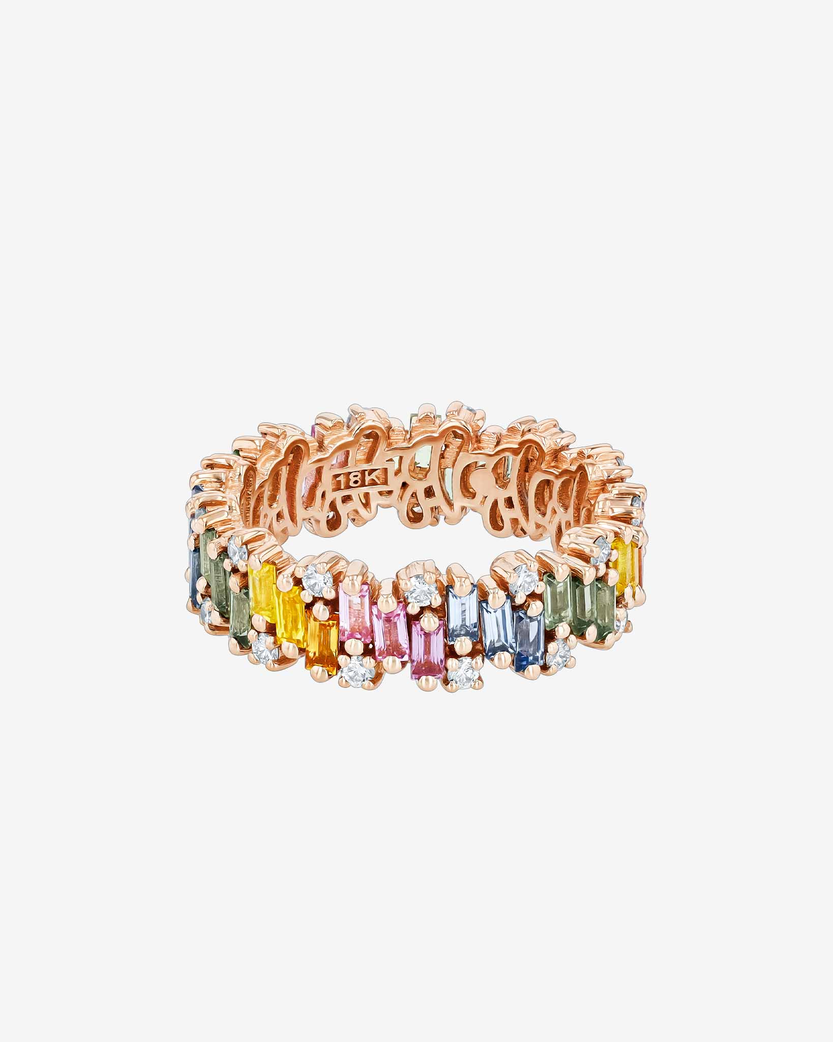 Suzanne Kalan Shimmer Alaia Pastel Sapphire Eternity Band in 18k rose gold