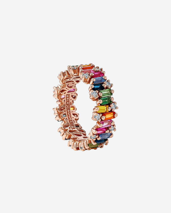 Suzanne Kalan Shimmer Alaia Rainbow Sapphire Eternity Band in 18k rose gold