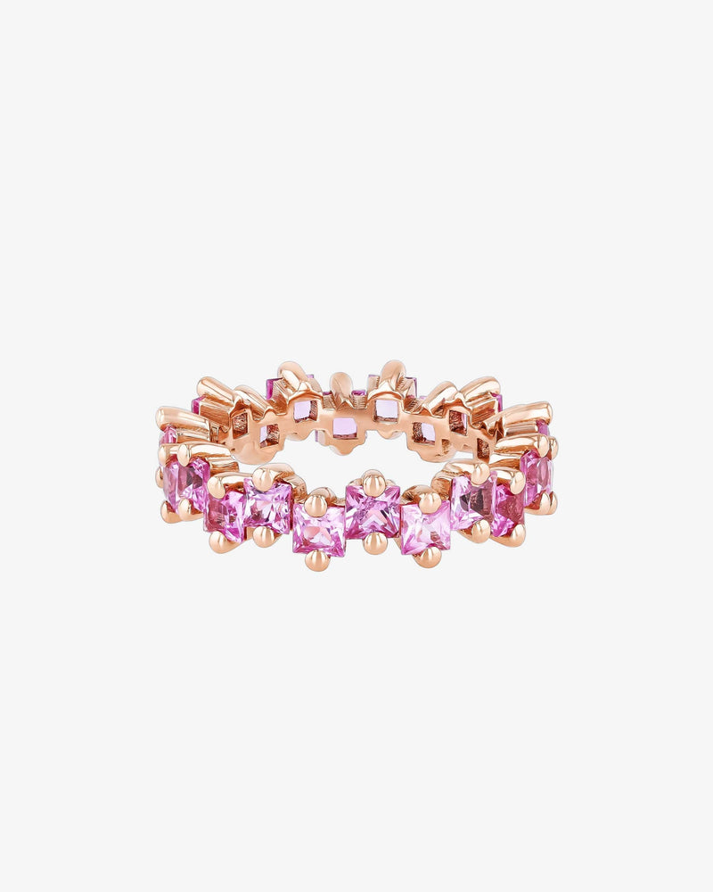 Suzanne Kalan Princess Milli Pink Sapphire Eternity Band in 18k rose gold