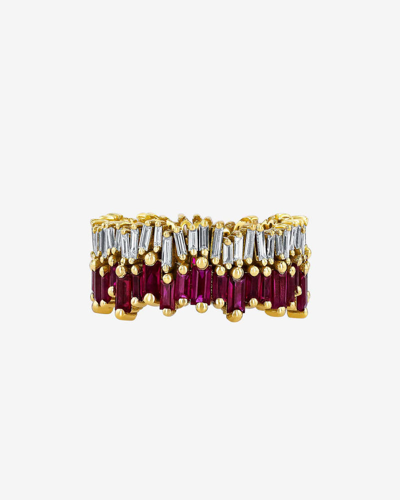 Suzanne Kalan Double Stack Ruby Eternity Band in 18k yellow gold