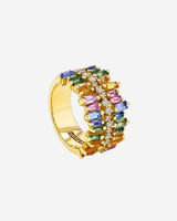Suzanne Kalan Double Short Stack Pastel Sapphire Half Band in 18k yellow gold