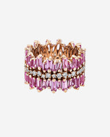 Suzanne Kalan Double Short Stack Pink Sapphire Eternity Band in 18k rose gold