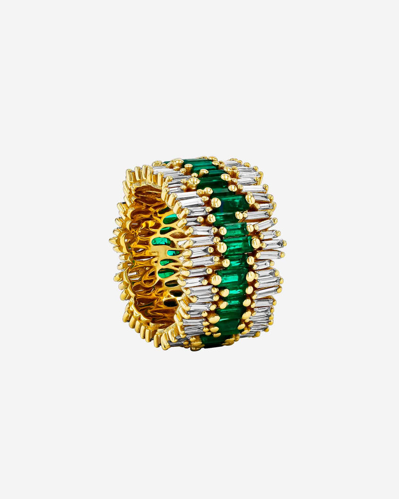 Suzanne Kalan Triple Stack Emerald Eternity Band in 18k yellow gold