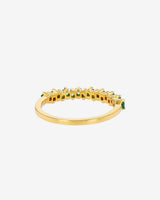 Suzanne Kalan Princess Mini Emerald Half Band in 18k yellow gold