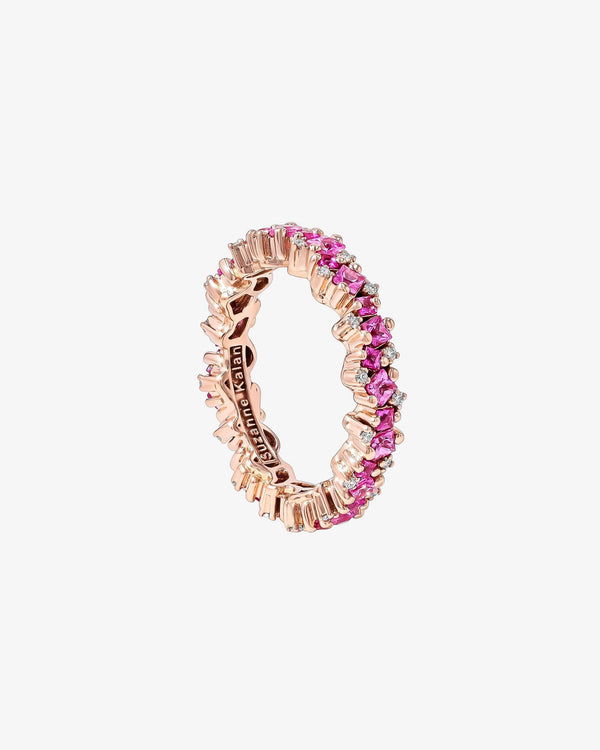 Suzanne Kalan Princess Elsa Pink Sapphire Eternity Band in 18k rose gold