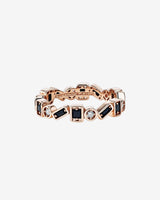 Suzanne Kalan Inlay ZigZag Black Sapphire Eternity Band in 18k rose gold