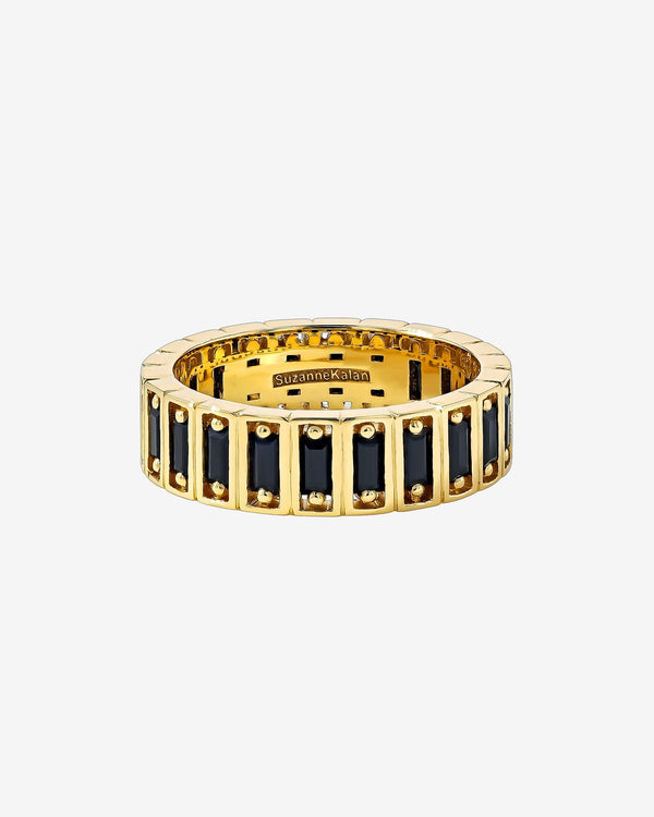 Suzanne Kalan Inlay Black Sapphire Eternity Band in 18k yellow gold