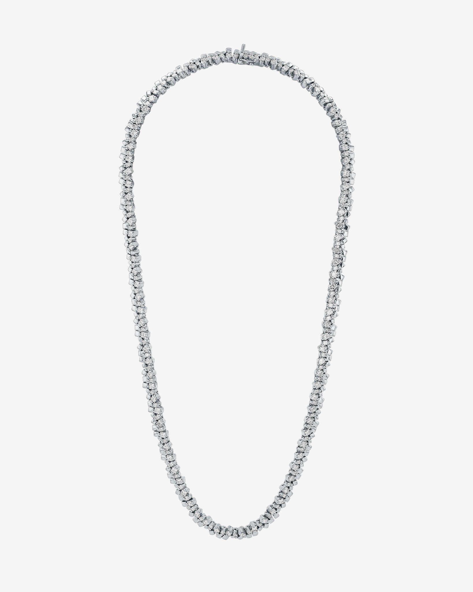 Suzanne Kalan Golden Diamond Tennis Necklace in 18k white gold