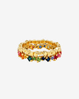 Suzanne Kalan Golden Mini Rainbow Sapphire Eternity Band in 18k yellow gold