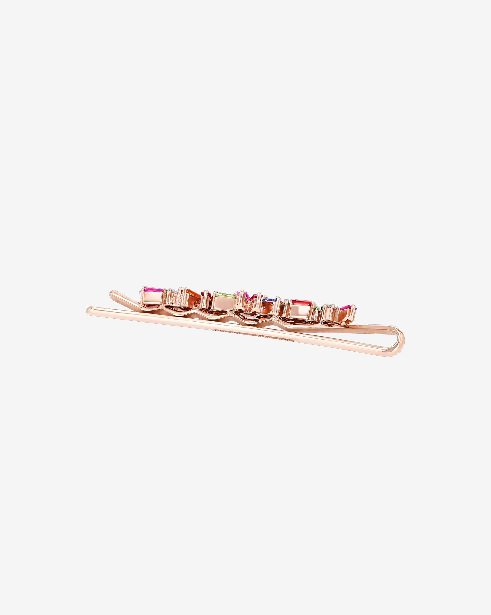 Suzanne Kalan Rainbow Sapphire Frenzy Hairpin in 18k rose gold