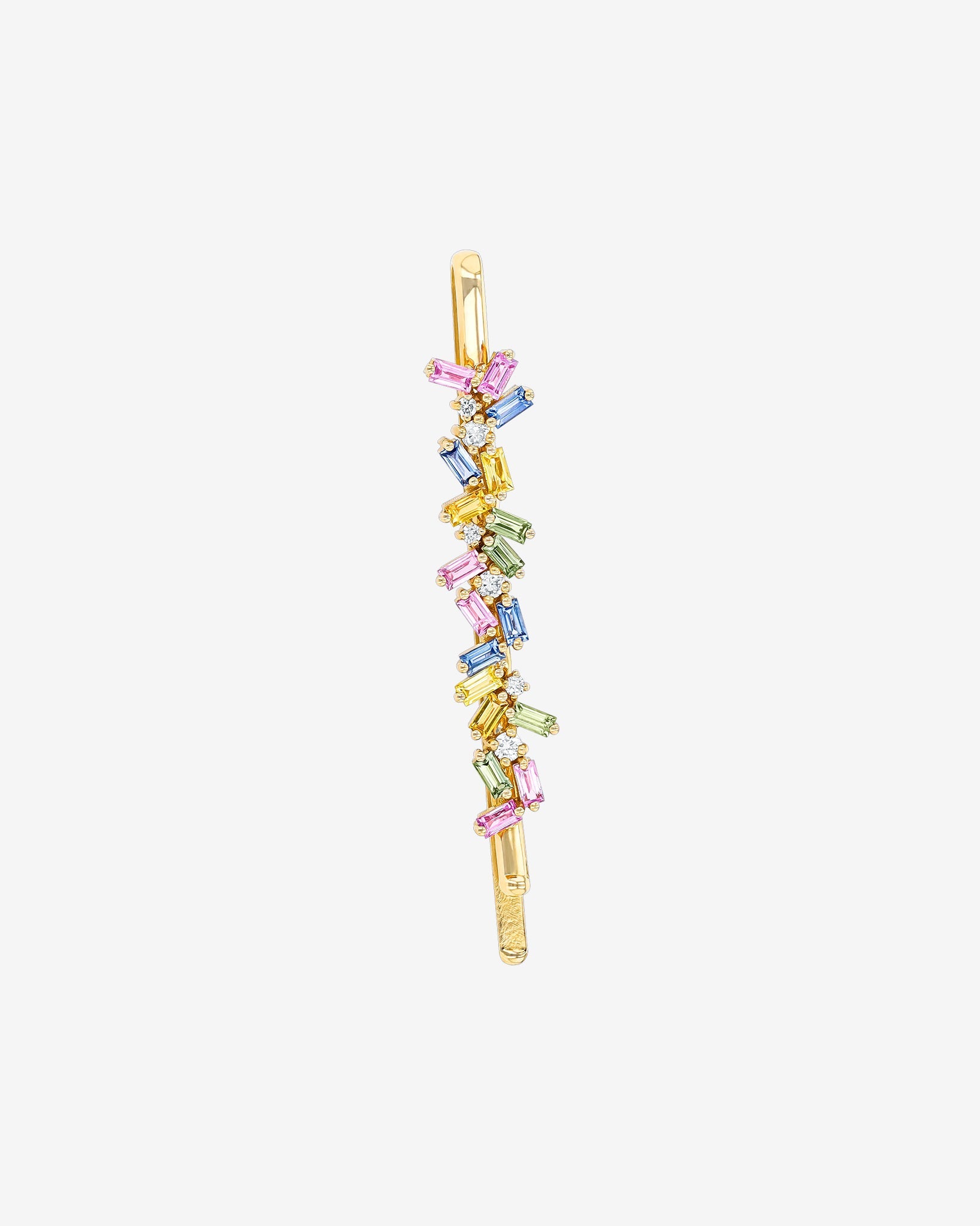 Suzanne Kalan Pastel Sapphire Frenzy Hairpin in 18k yellow gold