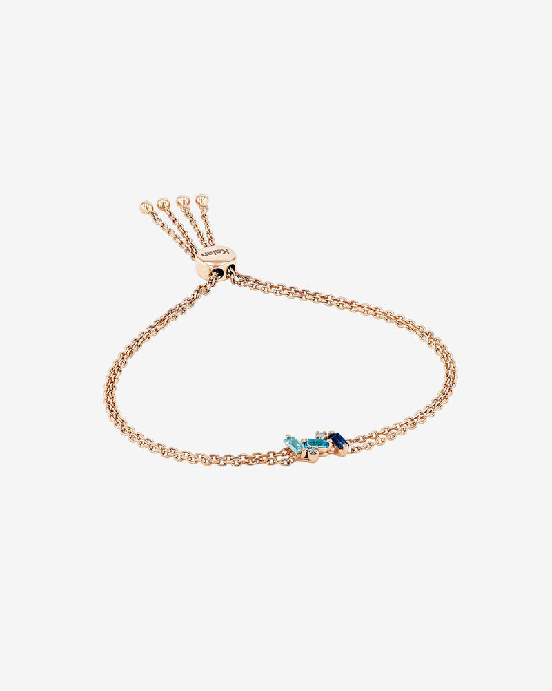 Kalan By Suzanne Kalan Amalfi Mini Burst Dark Blue Mix Pulley Bracelet in 14k rose gold