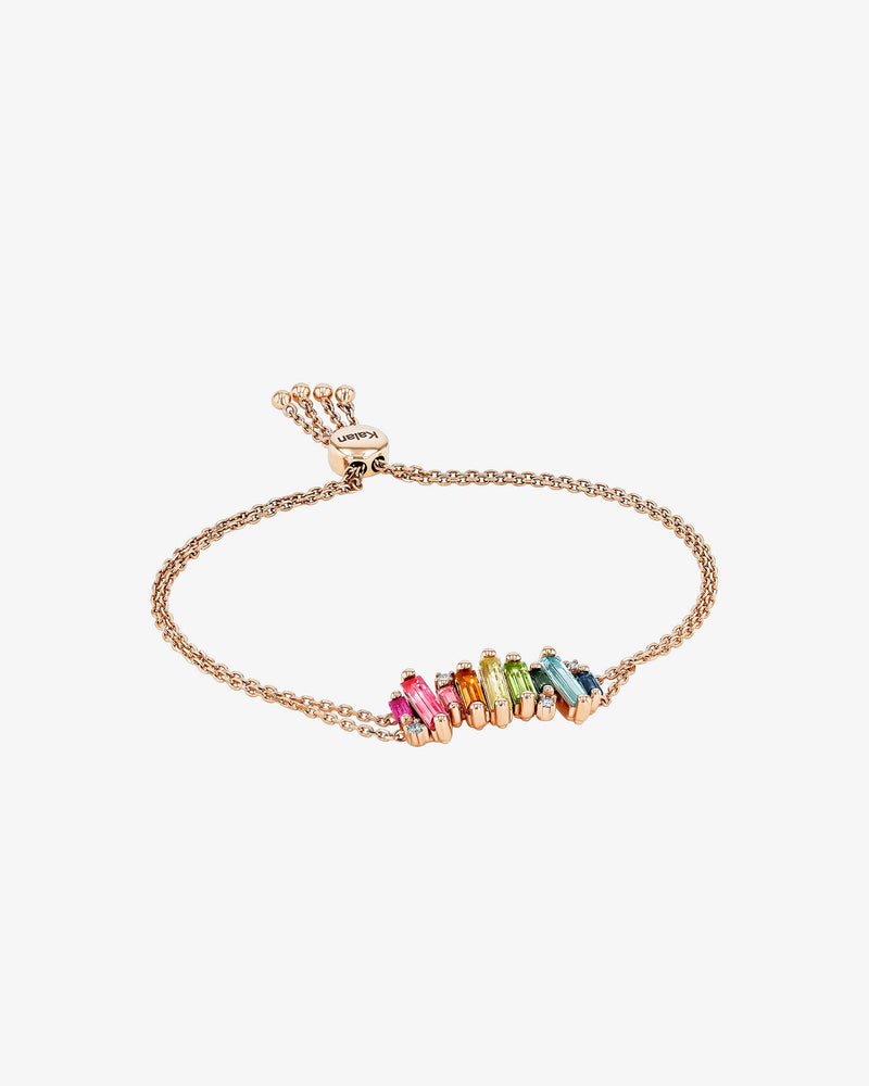 Kalan By Suzanne Kalan Amalfi Burst Rainbow Stacker Pulley Bracelet in 14k rose gold