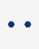 Kalan By Suzanne Kalan Amalfi English Blue Topaz Hexagon Studs in 14k rose gold