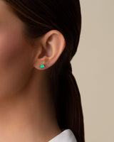 Kalan By Suzanne Kalan Amalfi Green Onyx Emerald Cut Studs in 14k yellow gold