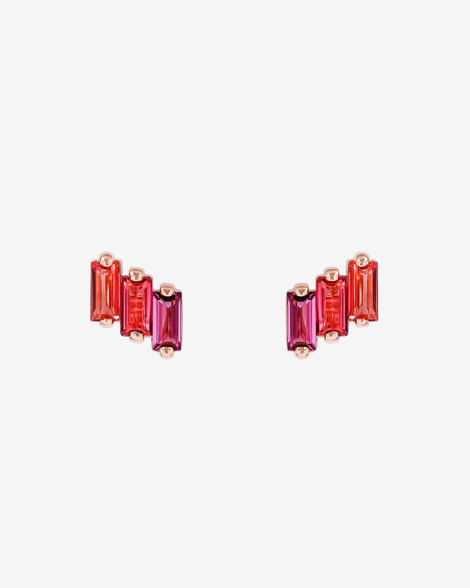 Kalan By Suzanne Kalan Amalfi Red Ombre Studs in 14k rose gold
