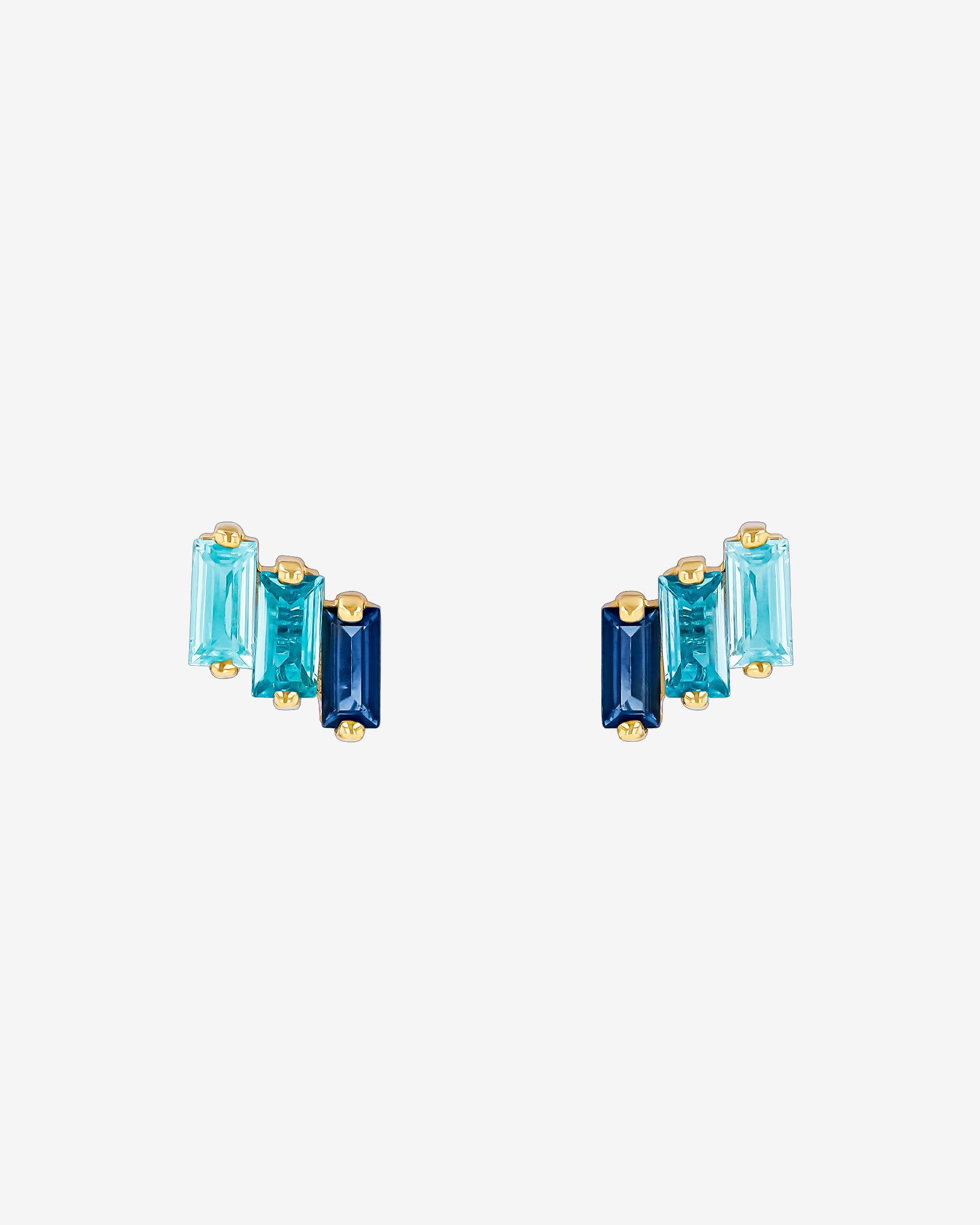 Kalan By Suzanne Kalan Amalfi Blue Ombre Studs in 14k yellow gold