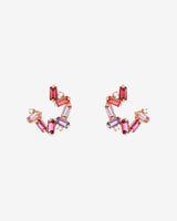 Kalan By Suzanne Kalan Amalfi Burst Red Mix Sideways Mini Hoops in 14k rose gold