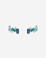 Kalan By Suzanne Kalan Amalfi Burst Blue Ombre Studs in 14k yellow gold