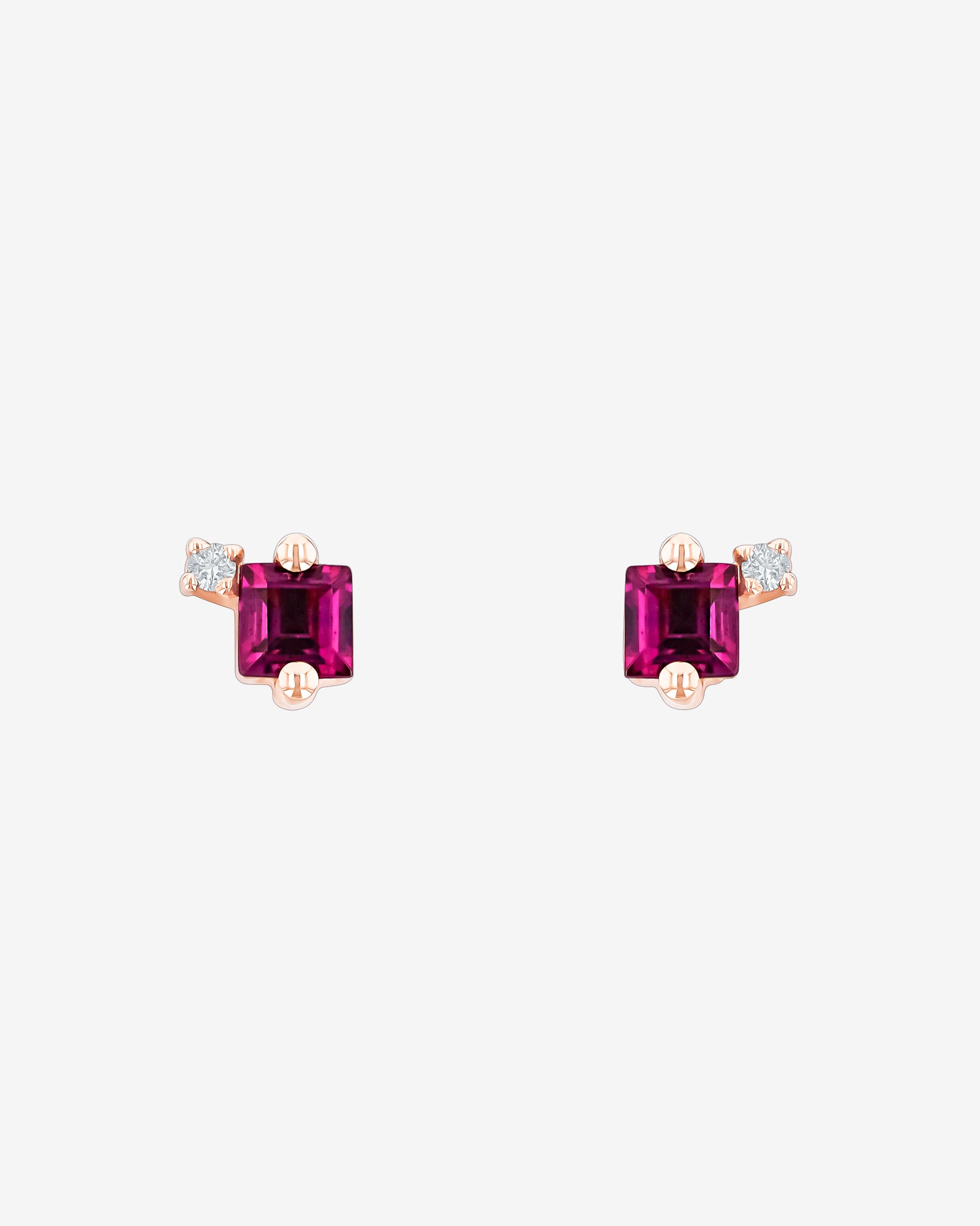 Kalan by Suzanne Kalan Amalfi Princess Burst Rhodolite Studs in 14k rose gold