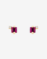 Kalan by Suzanne Kalan Amalfi Princess Burst Rhodolite Studs in 14k yellow gold