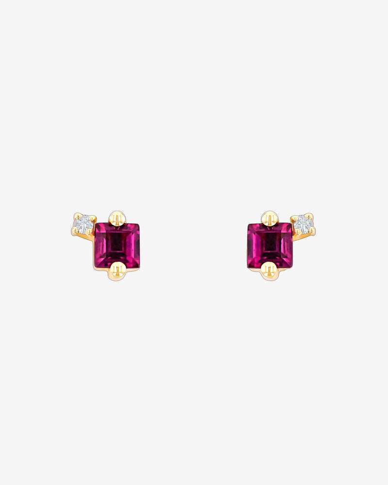 Kalan by Suzanne Kalan Amalfi Princess Burst Rhodolite Studs in 14k yellow gold