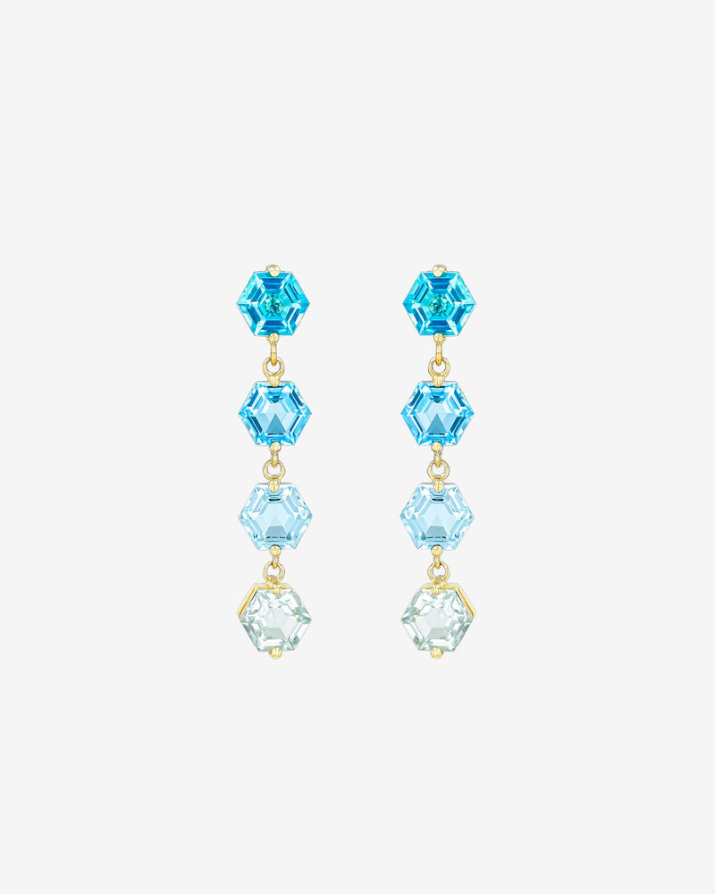 Kalan By Suzanne Kalan Amalfi Hexagon Cut Blue Ombre Mini Drop Earrings in 14k yellow gold