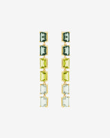 Kalan By Suzanne Kalan Amalfi Emerald Cut Green Ombre Midi Drop Earrings in 14k yellow gold