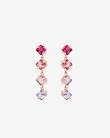 Kalan By Suzanne Kalan Amalfi Princess Cut Pink Ombre Mini Drop Earrings in 14k rose gold