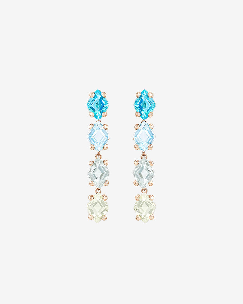 Kalan By Suzanne Kalan Amalfi Diamond Cut Blue Ombre Mini Drop Earrings in 14k rose gold