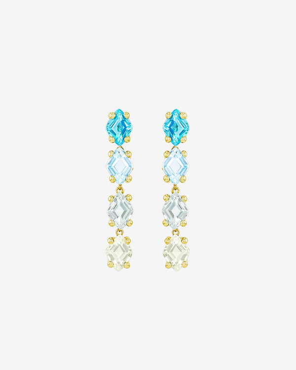 Kalan By Suzanne Kalan Amalfi Diamond Cut Blue Ombre Mini Drop Earrings in 14k yellow gold
