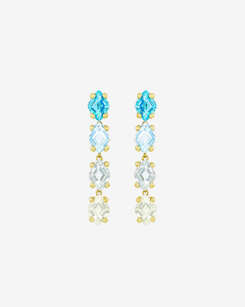 Kalan By Suzanne Kalan Amalfi Diamond Cut Blue Ombre Mini Drop Earrings in 14k yellow gold