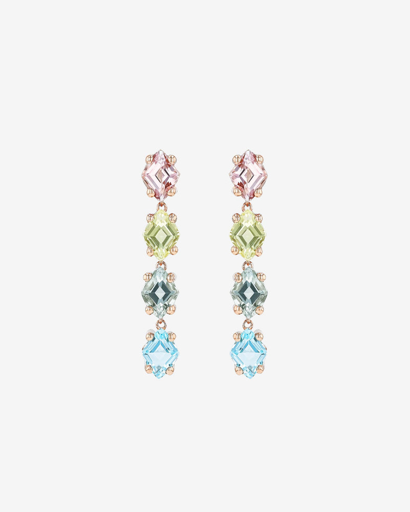 Kalan By Suzanne Kalan Amalfi Diamond Cut Pastel Mini Drop Earrings in 14k rose gold