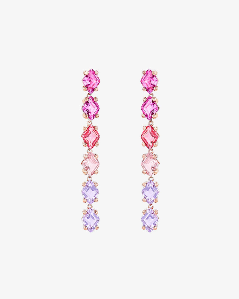 Kalan By Suzanne Kalan Amalfi Diamond Cut Pink Ombre Midi Drop Earrings in 14k rose gold