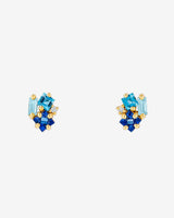 Kalan By Suzanne Kalan Nadima Blue Mix Cluster Studs in 14k yellow gold