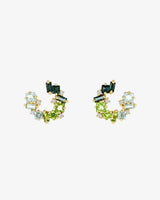 Kalan By Suzanne Kalan Nadima Green Ombre Mini Spiral Hoops in 14k yellow gold