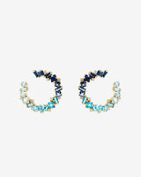 Kalan By Suzanne Kalan Nadima Blue Ombre Midi Spiral Hoops in 14k yellow gold