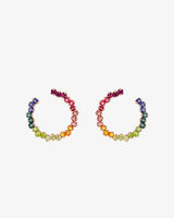 Kalan By Suzanne Kalan Cierra Rainbow Milli Sideways Hoops in 14k rose gold
