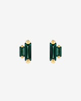 Kalan By Suzanne Kalan Amalfi Double Stack Green Envy Topaz Studs in 14k yellow gold