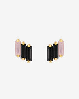 Kalan By Suzanne Kalan Amalfi Midi Black Ombre Studs in 14k yellow gold