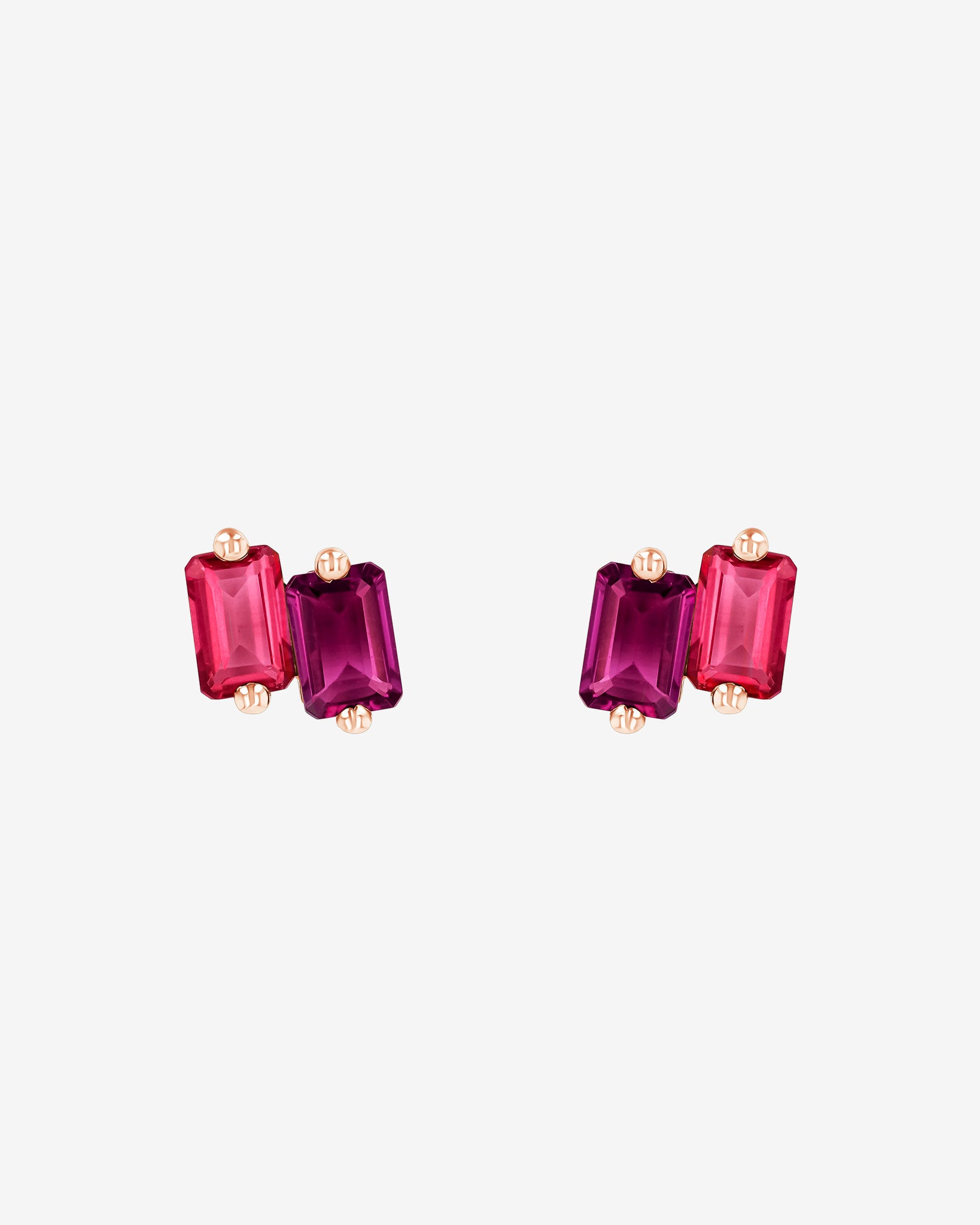 Kalan By Suzanne Kalan Ann Red Ombre Studs in 14K rose gold