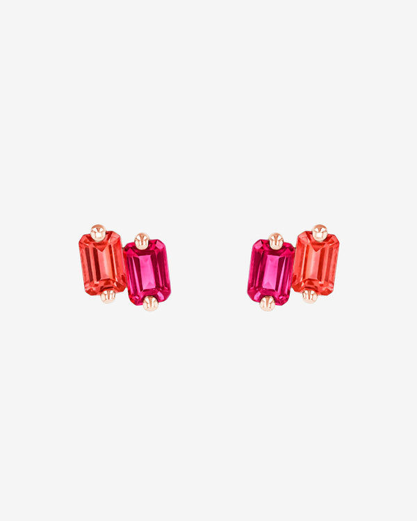 Kalan By Suzanne Kalan Ann Emerald Cut Pink Ombre Studs in 14K rose gold
