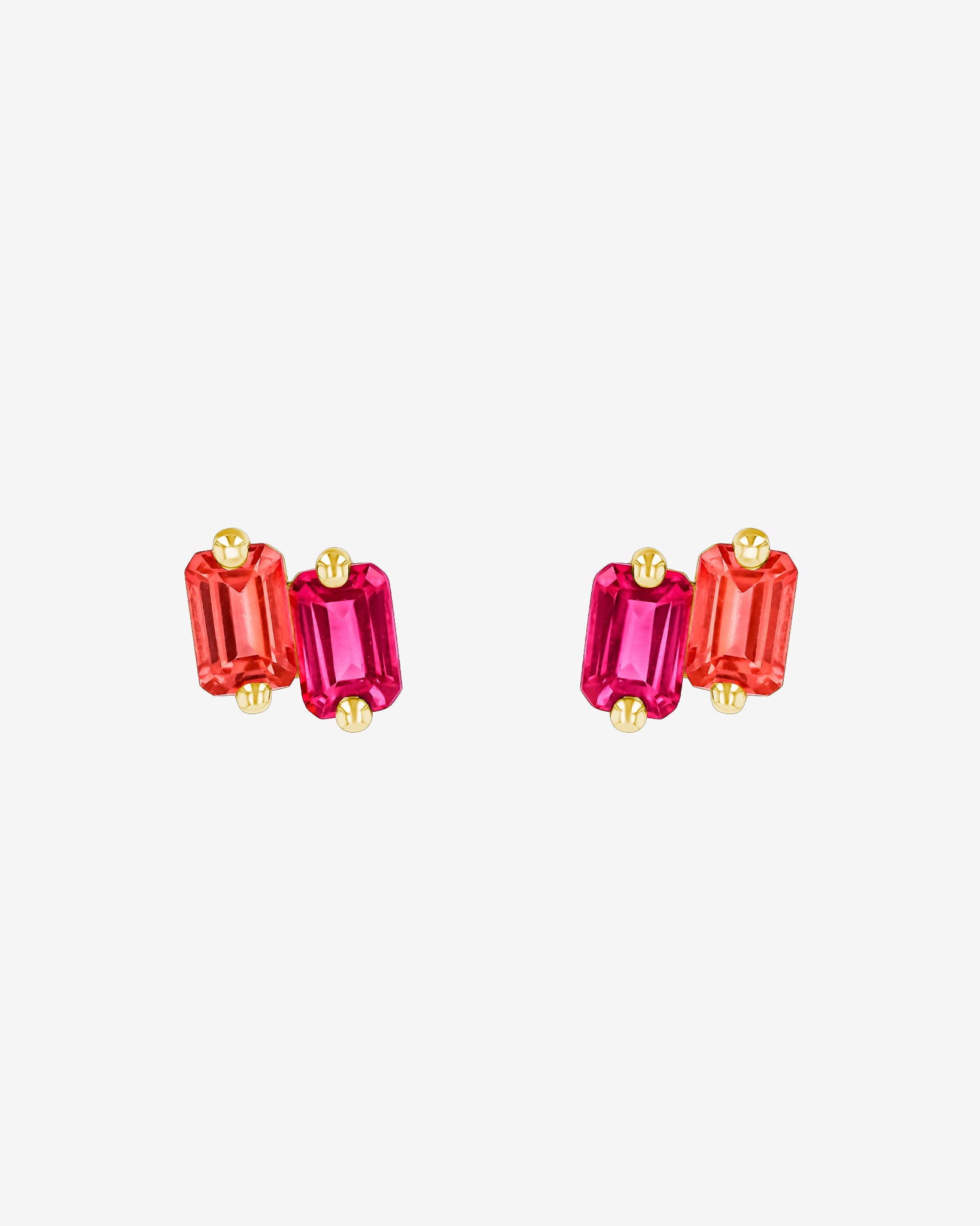 Kalan By Suzanne Kalan Ann Pink Ombre Studs in 14K yellow gold