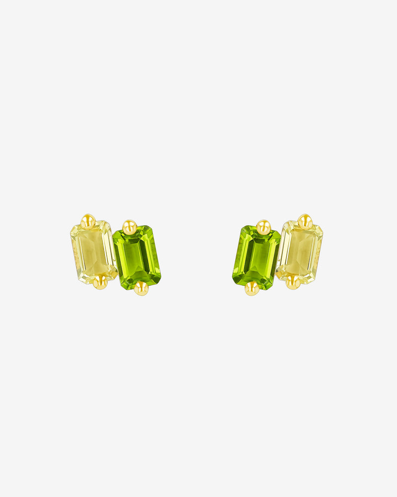 Kalan By Suzanne Kalan Ann Emerald Cut Light Green Ombre Studs in 14K yellow gold