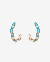 Kalan By Suzanne Kalan Ann Emerald Cut Light Blue Ombre 30mm Hoops in 14k rose gold