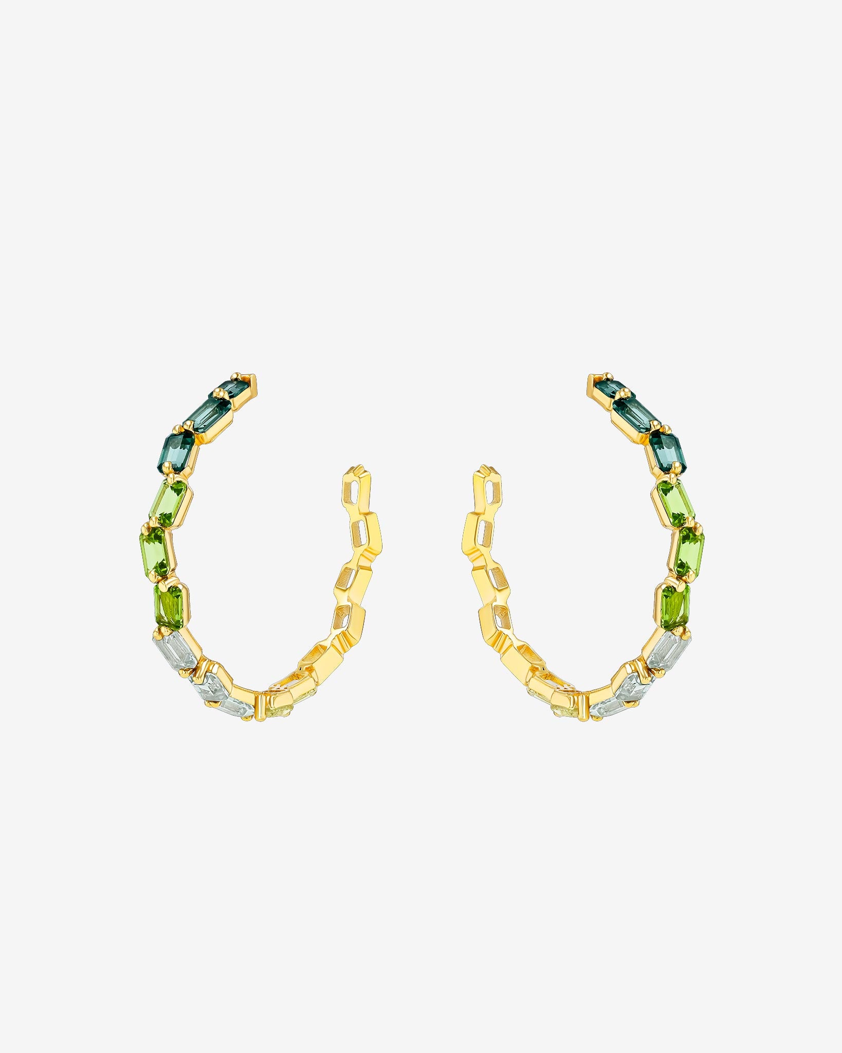 Kalan By Suzanne Kalan Ann Green Ombre Milli Hoops in 14k yellow gold